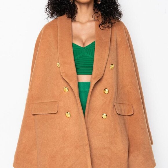 THE CRAVE YOU WOOL LIKE TRENCH PONCHO ( BRAND NEW !!!!!!!! ) - Picture 1 of 10